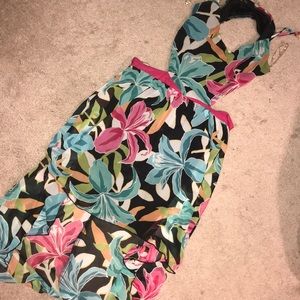 Floral Hi-Low dress with Side Cutout